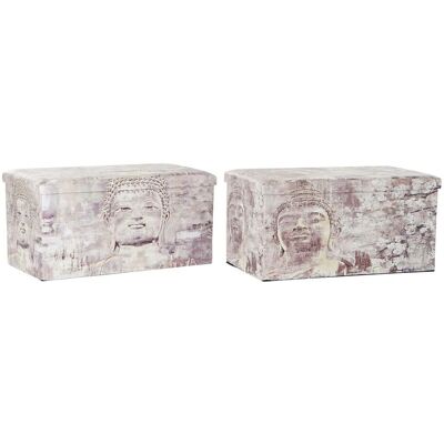 DKD Home Decor Bouddha Beige Boîte de Rangement - Boîte de Rangement DKD Home Decor Bouddha Beige Boîte de Rangement - Boîte de Rangement