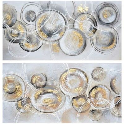 Peinture DKD Home Decor Cercles 120x3x60cm Moderne - Tableau Peinture DKD Home Decor Cercles 120x3x60cm Moderne - Tableau