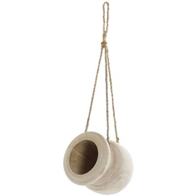 DKD Home Decor Pot de Fleur - Corde Marron Bois de Paolownia DKD Home Decor Pot de Fleur - Corde Marron Bois de Paolownia