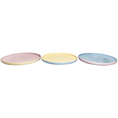 Ensemble d'Assiettes DKD Home Decor Bone China - Multicolore - 26x26cm Ensemble d'Assiettes DKD Home Decor Bone China - Multicolore - 26x26cm