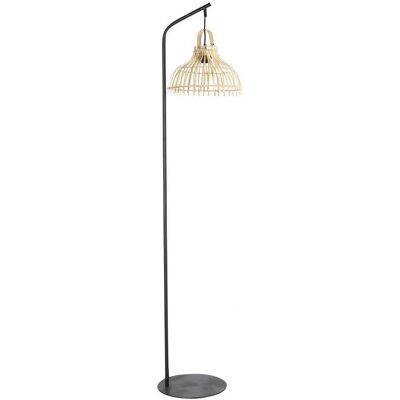 Lámpara de pie de Metal y Ratán Marrón y Negro - DKD Home Decor Lámpara de pie de Metal y Ratán Marrón y Negro - DKD Home Decor