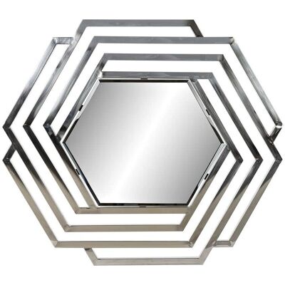 DKD Home Decor Miroir Mur Argent Acier Inoxydable - Shabby Chic DKD Home Decor Miroir Mur Argent Acier Inoxydable - Shabby Chic