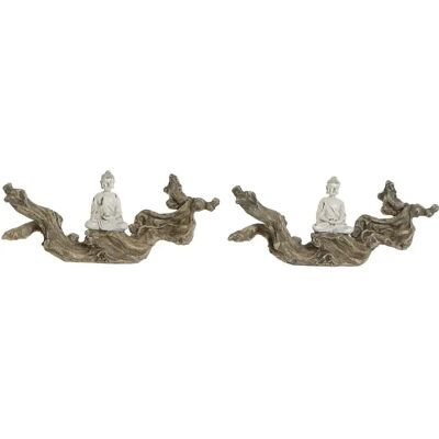 DKD Home Decor Bouddha Naturel Résine Blanche - Figurine Décorative DKD Home Decor Bouddha Naturel Résine Blanche - Figurine Décorative
