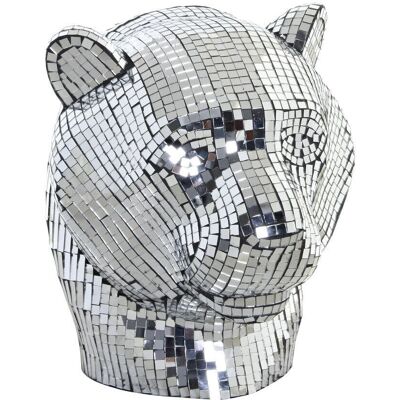DKD Home Decor Léopard Argent en Résine - Statue Décorative DKD Home Decor Léopard Argent en Résine - Statue Décorative