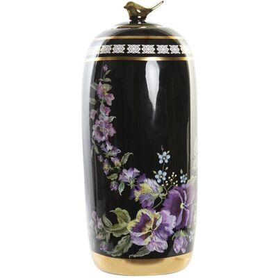 Vase DKD Home Decor Porcelaine Noir Shabby Chic - 18x18x42cm Vase DKD Home Decor Porcelaine Noir Shabby Chic - 18x18x42cm