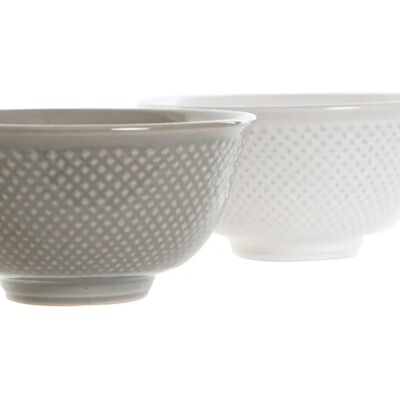 DKD Home Decor Bol Gris Blanc Vintage - 2 Pièces DKD Home Decor Bol Gris Blanc Vintage - 2 Pièces