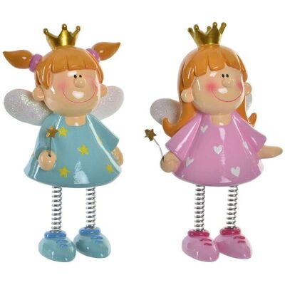 DKD Home Decor Wróżka Różowa Niebieska Żywica 2 Sztuki - Skarbonka DKD Home Decor Wróżka Różowa Niebieska Żywica 2 Sztuki - Skarbonka