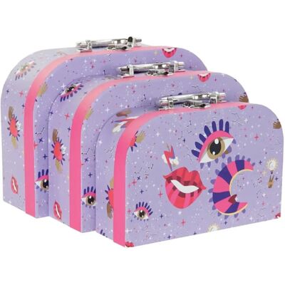 Ensemble de Boîtes Décoratives DKD Home Decor Métal Lilas Carton - Décor Ensemble de Boîtes Décoratives DKD Home Decor Métal Lilas Carton - Décor