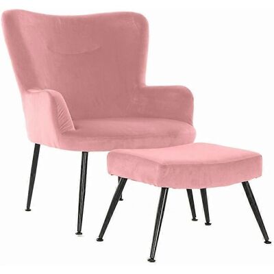 DKD Home Decor Leunstoel Zwart Roze - Modern 70x60x84 cm DKD Home Decor Leunstoel Zwart Roze - Modern 70x60x84 cm