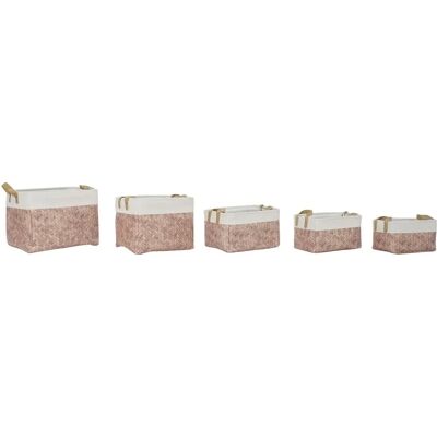 Ensemble de paniers DKD Home Decor - Polyester canvas naturel - 40x30x32cm Ensemble de paniers DKD Home Decor - Polyester canvas naturel - 40x30x32cm