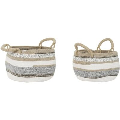 Ensemble de paniers DKD Home Decor - Coton Jute - 30x30x20cm Ensemble de paniers DKD Home Decor - Coton Jute - 30x30x20cm