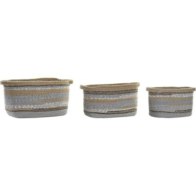 Ensemble de paniers DKD Home Decor - Jute et coton - Set de paniers Ensemble de paniers DKD Home Decor - Jute et coton - Set de paniers