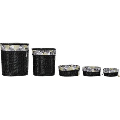 Ensemble de Paniers DKD Home Decor - Rotin Multicolore 5 pcs Ensemble de Paniers DKD Home Decor - Rotin Multicolore 5 pcs