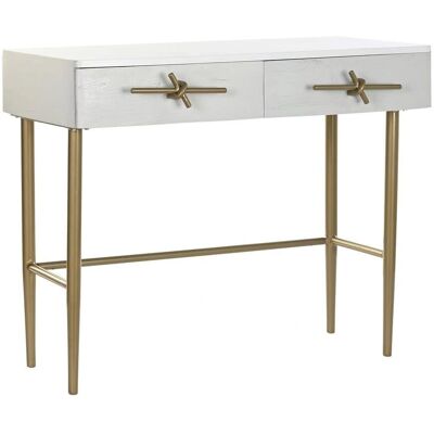 Console DKD Home Decor Blanche Dorée - Sol Rectangulaire Console DKD Home Decor Blanche Dorée - Sol Rectangulaire