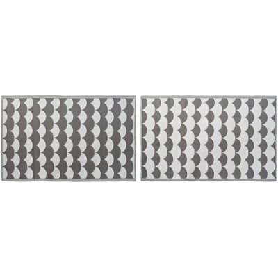 DKD Home Decor Vagues Gris Ensemble de 2 Tapis - Tapis DKD Home Decor Vagues Gris Ensemble de 2 Tapis - Tapis