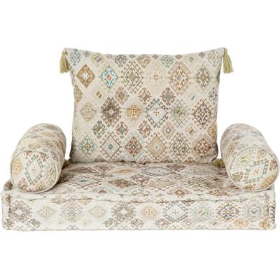 Fijalo Meti - Canapé de jardin Beige 90 x 50 x 55 cm - Canapé de jardin Fijalo Meti - Canapé de jardin Beige 90 x 50 x 55 cm - Canapé de jardin