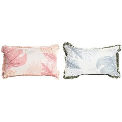 DKD Home Decor Poliester Koraal Aluminium Zielony Tropikalny Liść Poduszka - Poduszka DKD Home Decor Poliester Koraal Aluminium Zielony Tropikalny Liść Poduszka - Poduszka