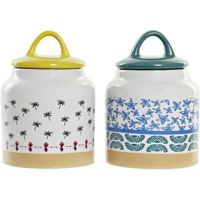 Pot de Rangement DKD Home Decor Multicolore Africain - Cuisine Pot de Rangement DKD Home Decor Multicolore Africain - Cuisine