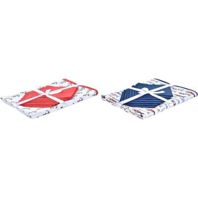 Zestaw bielizny stołowej DKD Home Decor czerwony niebieski biały - Zestaw bielizny stołowej Zestaw bielizny stołowej DKD Home Decor czerwony niebieski biały - Zestaw bielizny stołowej