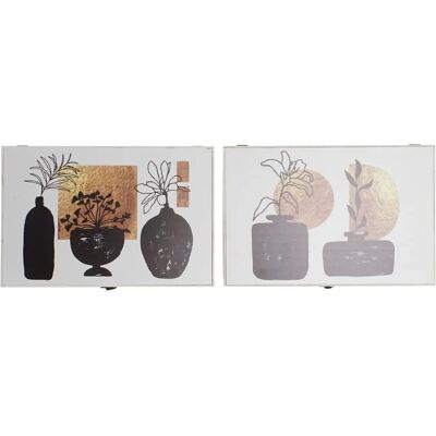 Vase DKD Home Decor MDF Bois - Moderne Ensemble 2 - 46,5x6x31.5cm Vase DKD Home Decor MDF Bois - Moderne Ensemble 2 - 46,5x6x31.5cm