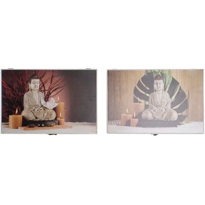 DKD Home Decor Contador Bouddha - Bois MDF - 2 Unités DKD Home Decor Contador Bouddha - Bois MDF - 2 Unités
