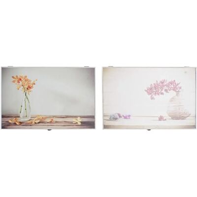 DKD Home Decor Compteur à Fleurs - MDF Bois - 2 Unités DKD Home Decor Compteur à Fleurs - MDF Bois - 2 Unités