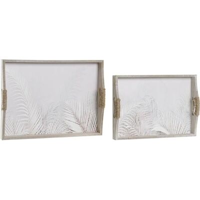 Ensemble de Plateaux MDF et Corde Dkd Home Decor Ensemble de Plateaux MDF et Corde Dkd Home Decor