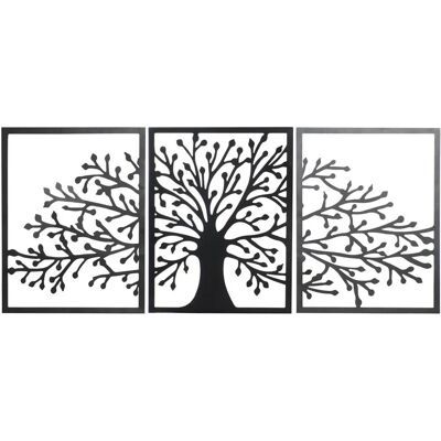 Décoration Murale Arbre Noir DKD Home Decor - 3 pièces - Rectangulaire Décoration Murale Arbre Noir DKD Home Decor - 3 pièces - Rectangulaire