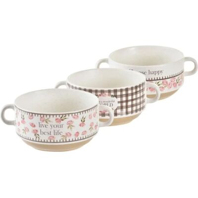 DKD Home Decor Bone China Rosa och Vit Skål - Servisset DKD Home Decor Bone China Rosa och Vit Skål - Servisset