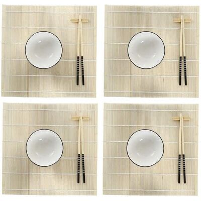 Set de Sushi DKD Home Decor - Blanc Oriental - 16 Pièces Set de Sushi DKD Home Decor - Blanc Oriental - 16 Pièces