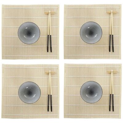Ensemble de Sushi Noir DKD Home Decor - 16 Pièces Ensemble de Sushi Noir DKD Home Decor - 16 Pièces