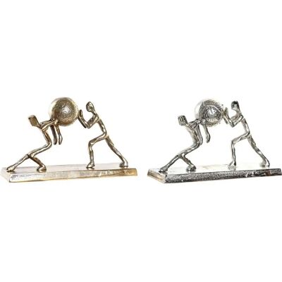 Dekoracyjna figura DKD Home Decor Srebrna Szampan - 33x10x19 cm - Zestaw 2 Dekoracyjna figura DKD Home Decor Srebrna Szampan - 33x10x19 cm - Zestaw 2
