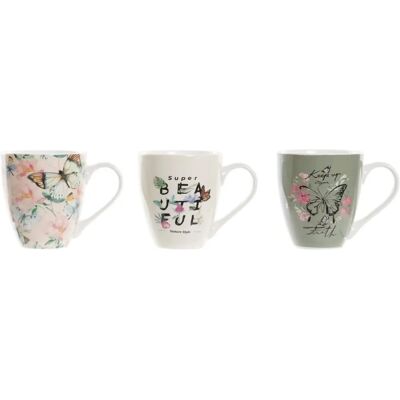 Tasse DKD Home Decor Beige Rosa Porcelaine Papillon - Tasse Tasse DKD Home Decor Beige Rosa Porcelaine Papillon - Tasse