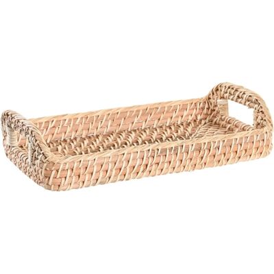 DKD Home Decor Naturel 35 x 19 x 8 cm - Plateau Décoratif - Publicité DKD Home Decor Naturel 35 x 19 x 8 cm - Plateau Décoratif - Publicité