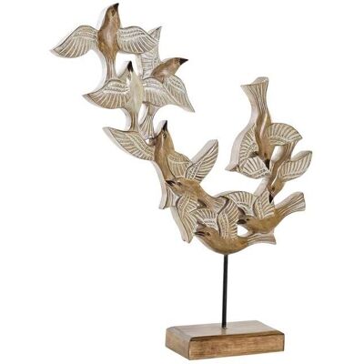 DKD Home Decor Oiseaux en Fer Beige - Figurine Décorative DKD Home Decor Oiseaux en Fer Beige - Figurine Décorative