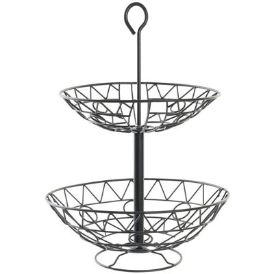 Frutero DKD Home Decor - Métal Noir Design Géométrique 28 x 28 x 40 cm Frutero DKD Home Decor - Métal Noir Design Géométrique 28 x 28 x 40 cm