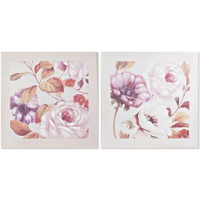 Romantyczne Obrazy Róż DKD Home Decor - 2 szt. - 70x3x70cm Romantyczne Obrazy Róż DKD Home Decor - 2 szt. - 70x3x70cm