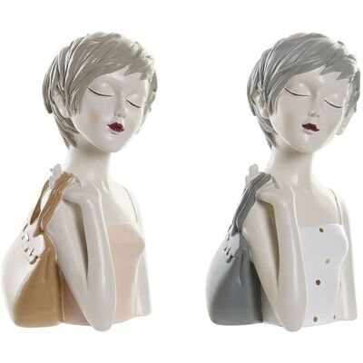 DKD Home Decor Rose Blanc Résine Mode Filles - Figurine Décorative DKD Home Decor Rose Blanc Résine Mode Filles - Figurine Décorative