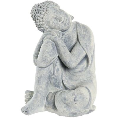 DKD Home Decor Buddha Resin Ljusgrå - Dekorativ Skulptur DKD Home Decor Buddha Resin Ljusgrå - Dekorativ Skulptur