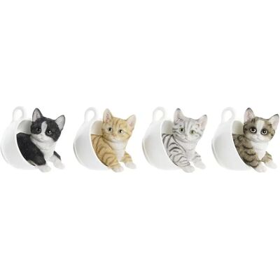Figure décorative en résine DKD Home Decor Chat - 4 Unités Figure décorative en résine DKD Home Decor Chat - 4 Unités