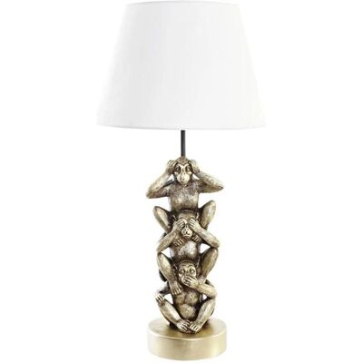 DKD Home Decor Singe Blanc Doré Colonial Lampe de Bureau - Fixation Lumineuse - Publicité DKD Home Decor Singe Blanc Doré Colonial Lampe de Bureau - Fixation Lumineuse - Publicité
