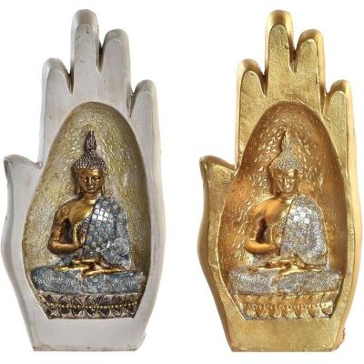 DKD Home Decor Grauer Golder Buddha Harz - Dekorative Figur DKD Home Decor Grauer Golder Buddha Harz - Dekorative Figur