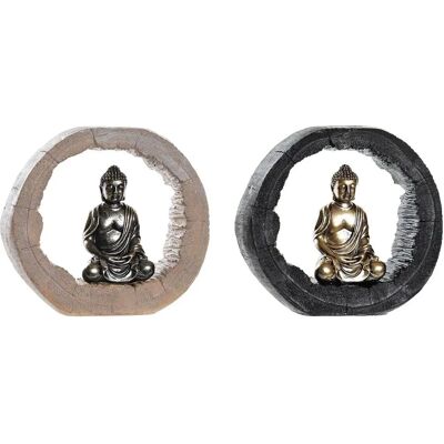 DKD Home Decor Bouddha Doré Noir en Résine - Figurine Décorative DKD Home Decor Bouddha Doré Noir en Résine - Figurine Décorative