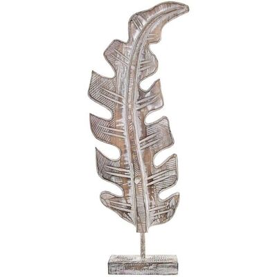 Dekoracyjna figurka DKD Home Decor Naturalne Drewno Tropikalny Liść Dekoracyjna figurka DKD Home Decor Naturalne Drewno Tropikalny Liść