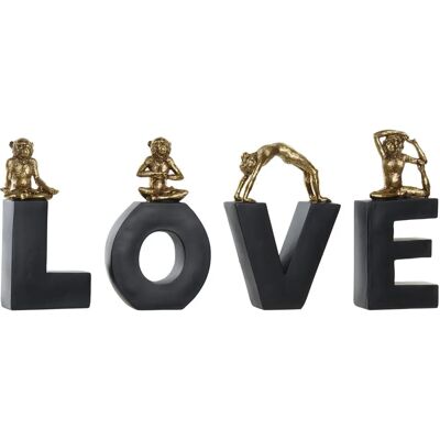 DKD Home Decor 4 Monkey Tropical - Black Golden - Resin - Decorative Figure - Publicité DKD Home Decor 4 Monkey Tropical - Black Golden - Resin - Decorative Figure - Publicité