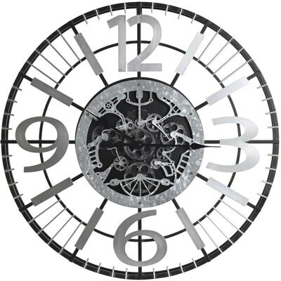 DKD Home Decor Silver Black Iron Wall Clock - Wall Clock DKD Home Decor Silver Black Iron Wall Clock - Wall Clock