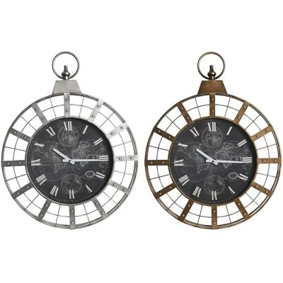 DKD Home Decor Horloge Murale - Cercle, Argent-Noir-Or - 60x6.5x78cm DKD Home Decor Horloge Murale - Cercle, Argent-Noir-Or - 60x6.5x78cm