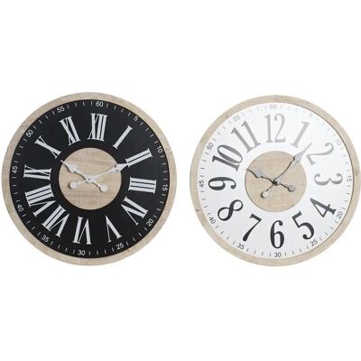 DKD Home Decor Wall Clock - MDF Black White 60cm DKD Home Decor Wall Clock - MDF Black White 60cm