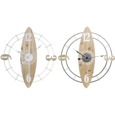 Horloge Murale DKD Home Decor Blanc Naturel Fer MDF - 61x4,5x66 cm Horloge Murale DKD Home Decor Blanc Naturel Fer MDF - 61x4,5x66 cm