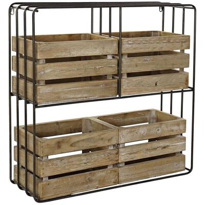 Étagères DKD Home Decor - Noir Métal Bois - 72x22x72cm Étagères DKD Home Decor - Noir Métal Bois - 72x22x72cm